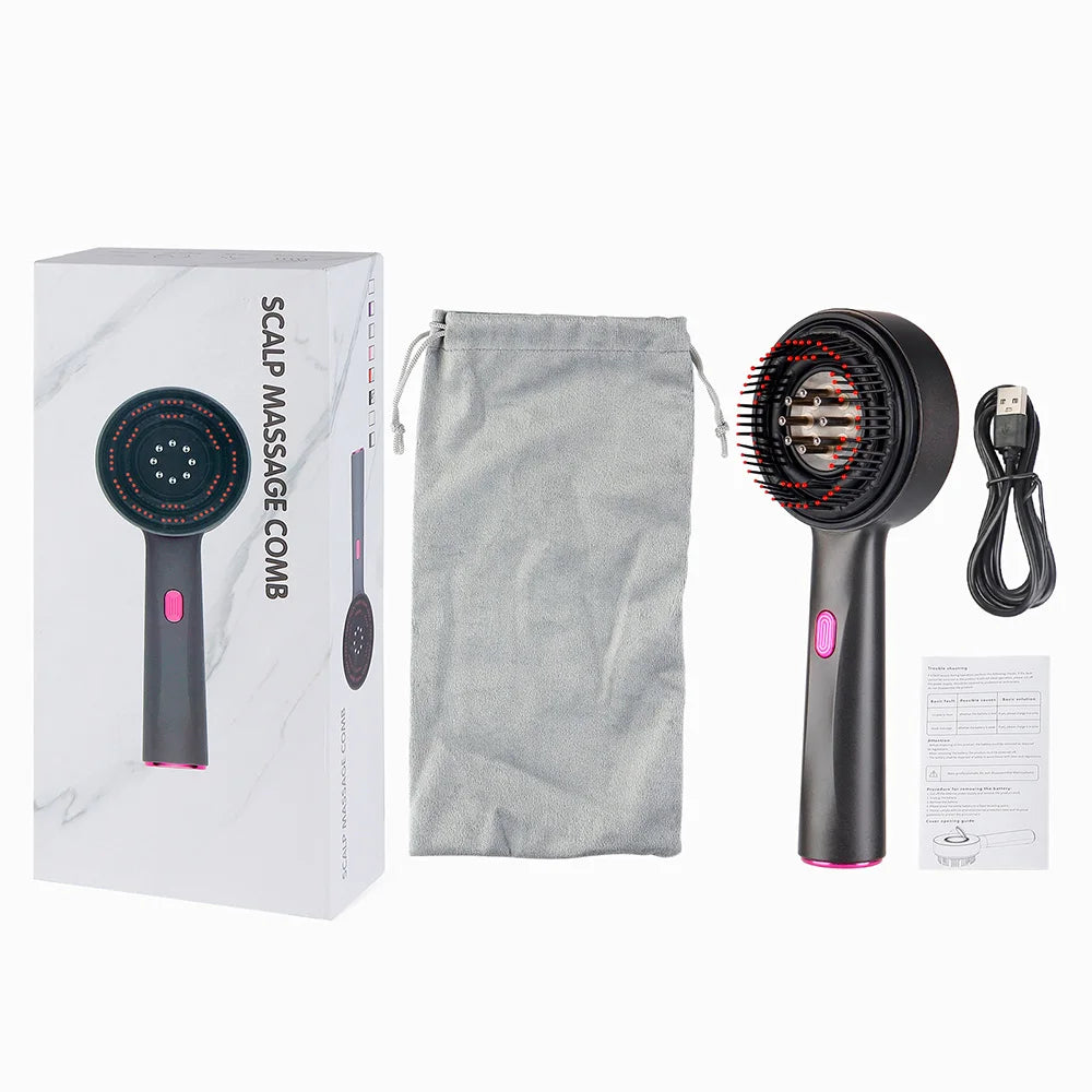 Foreverlily Electric Vibration Scalp Massage Comb With Red Light Therapy