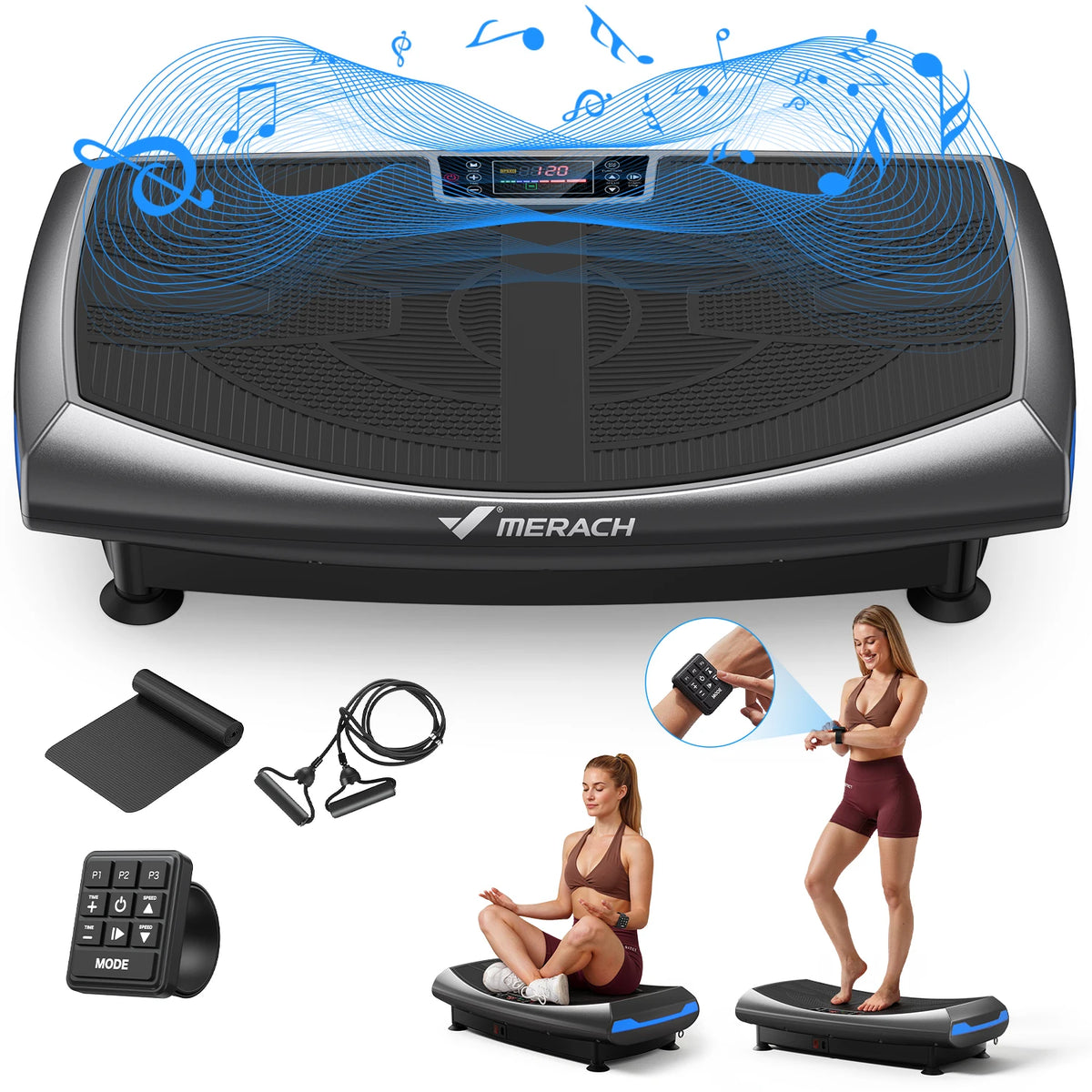 MERACH 4D Vibration Plate Exercise Machine for Full Body Fitness