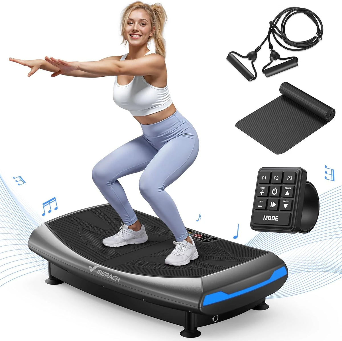 MERACH 4D Vibration Plate Exercise Machine for Full Body Fitness