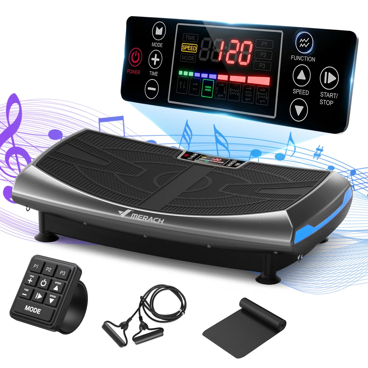 MERACH 4D Vibration Plate Exercise Machine for Full Body Fitness