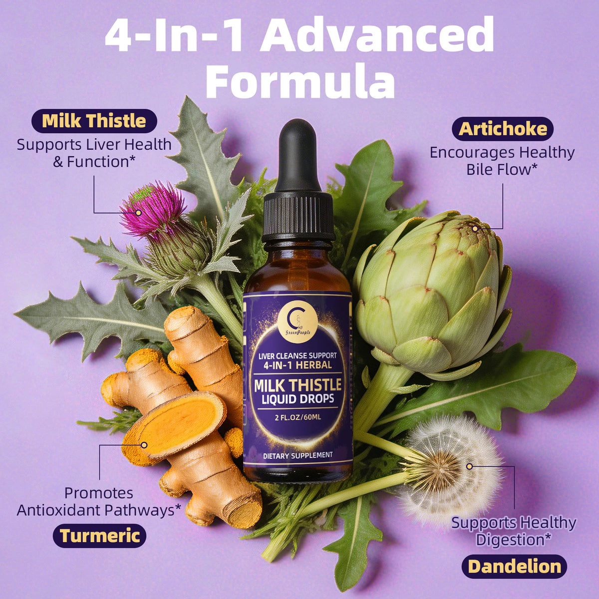 MINCH GreenPeople 4 in 1 Herbal Milk Thistle Drops