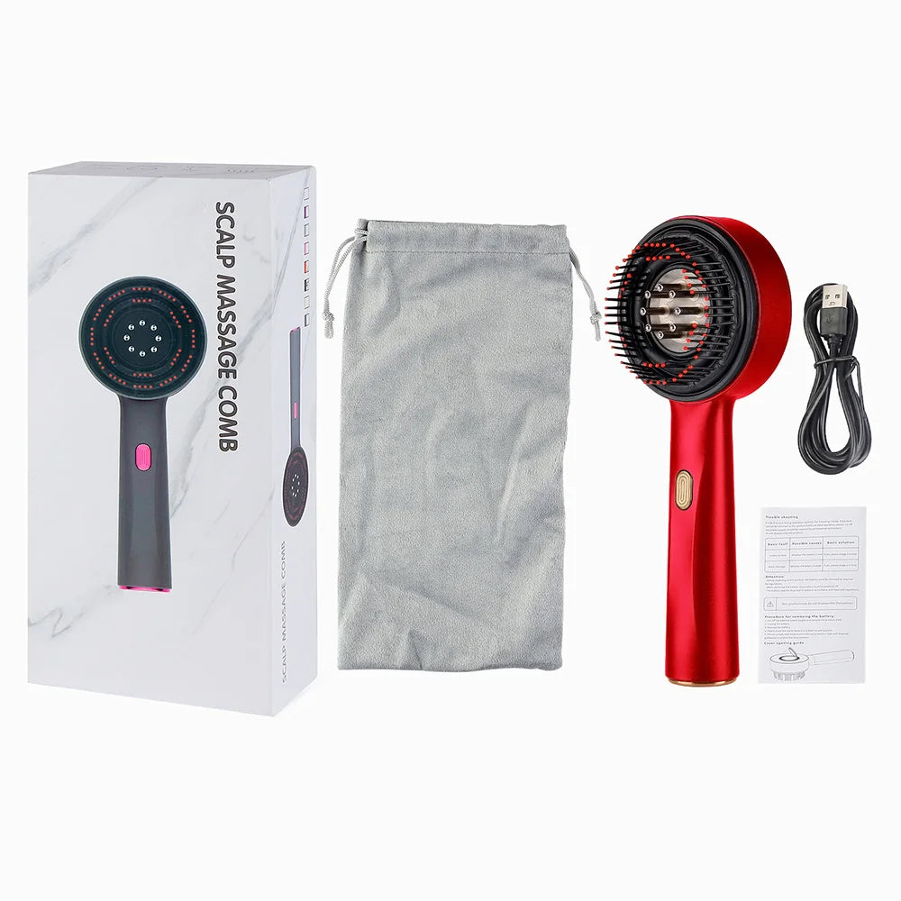 Foreverlily Electric Vibration Scalp Massage Comb With Red Light Therapy