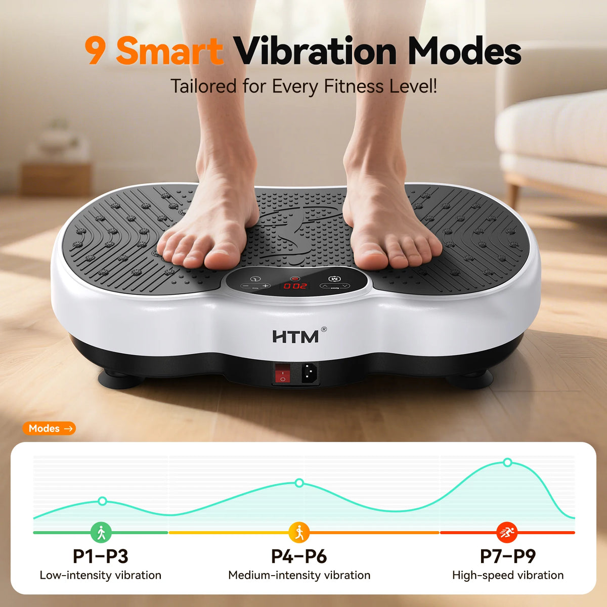 HTM Whole Body Vibration Plate Exercise Machine With Calorie Counter