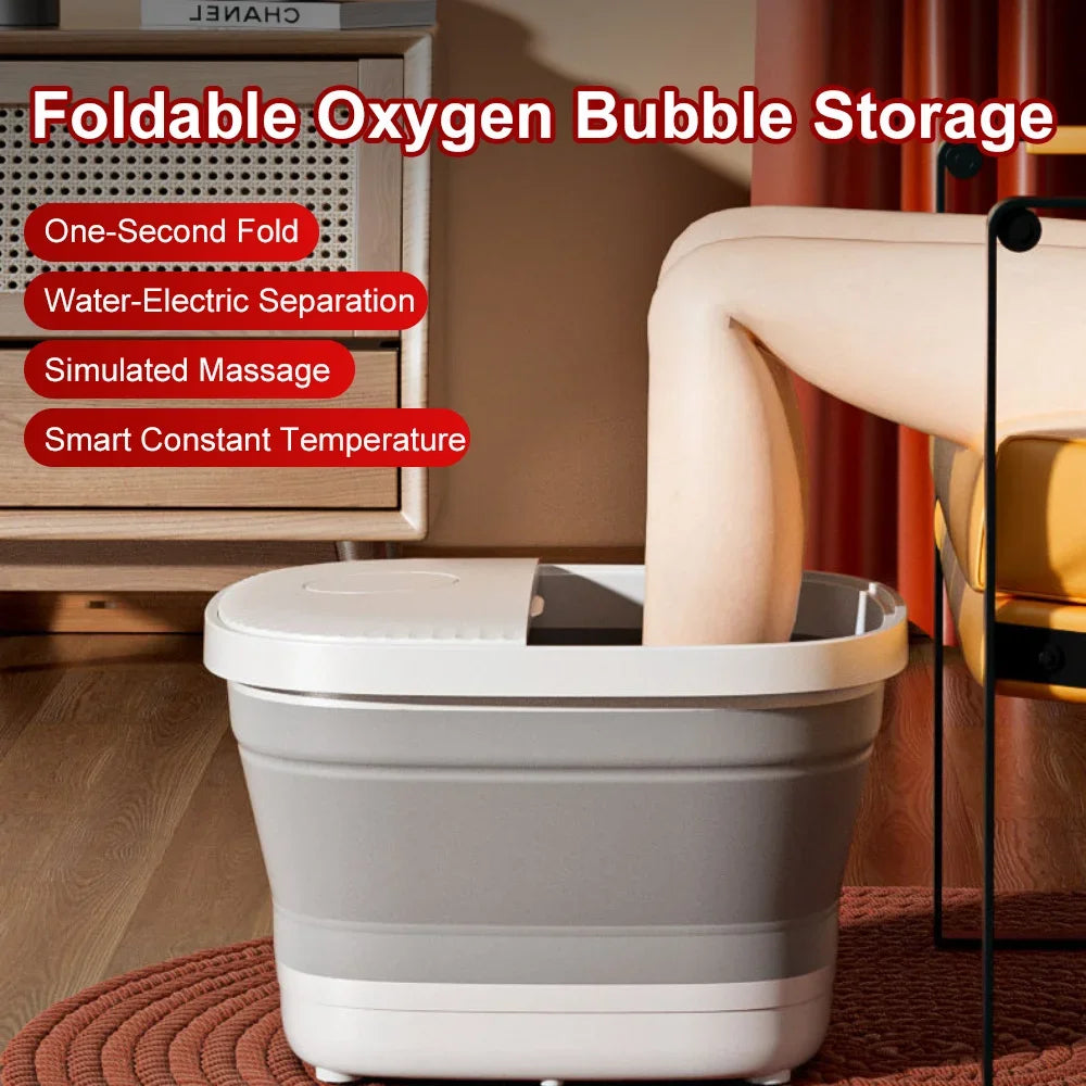 Electric Foot Batch Massager Device Automatic Washbasin Foot Massage Deep Issue Relaxation Feet Warmer Soaking Footbath Bucket