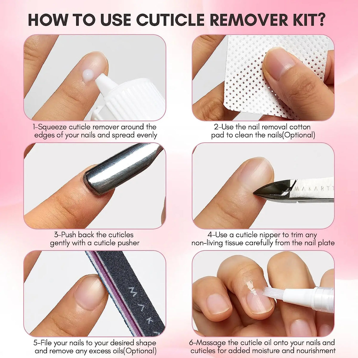 Makartt Cuticle Remover Manicure Kit With Nail Care Tools