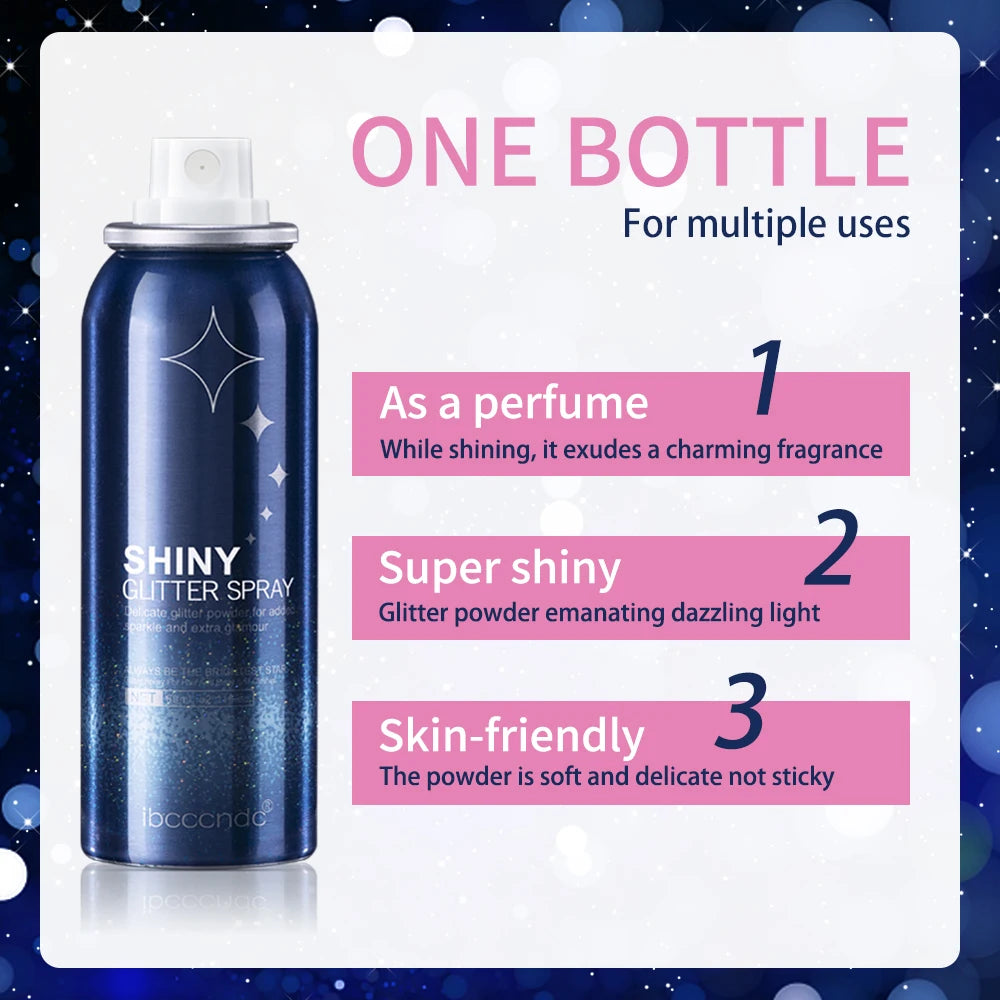 ibcccndc Shimmer Glitter Spray for Radiant Waterproof Party Makeup