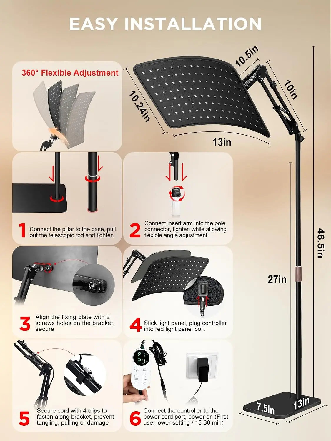 ZONGKUNG Red Light Therapy Lamp for Skin and Muscle Relief