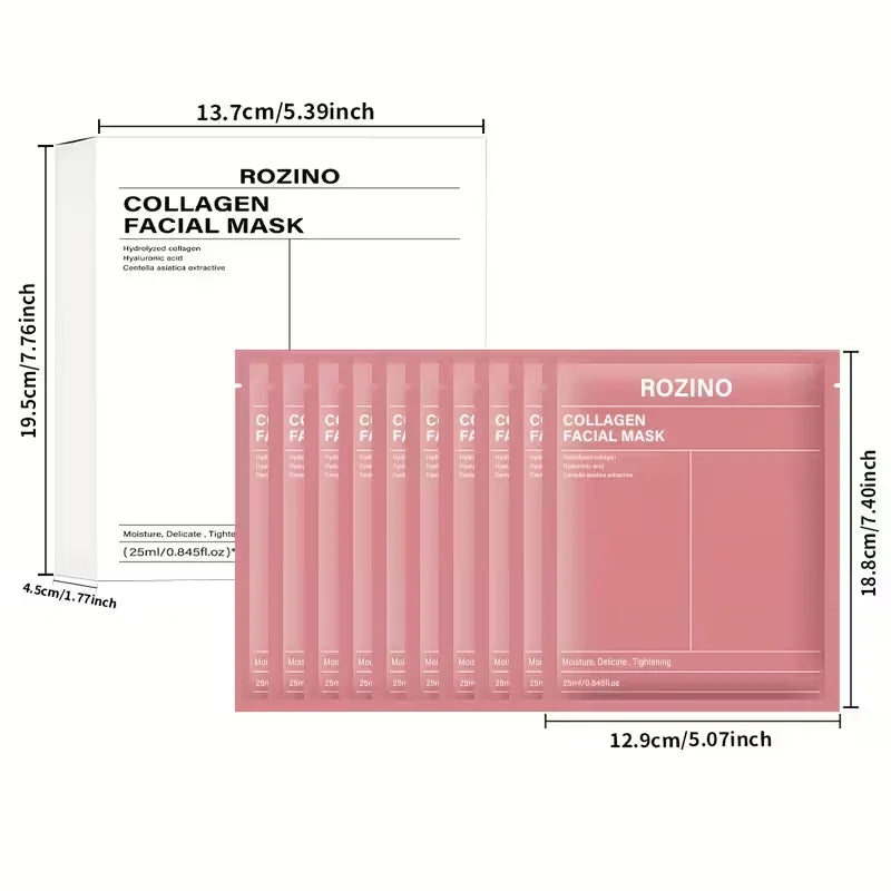 ROZINO Bio Collagen Face Mask for Hydrated, Glowing Skin
