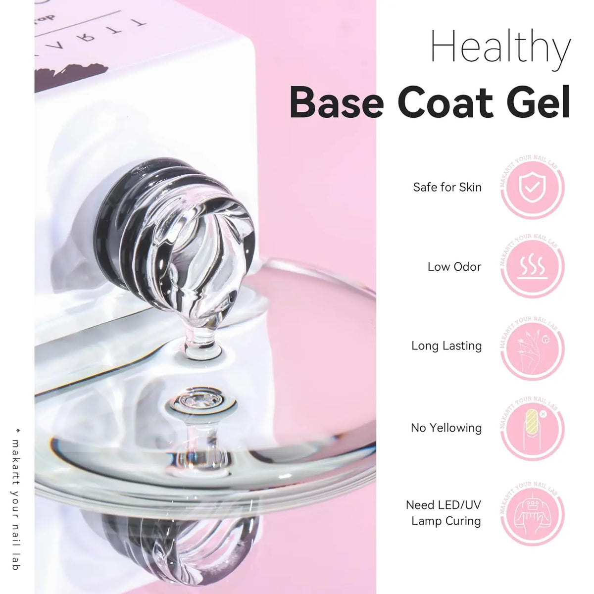 Makartt Extra Strong Gel Base Coat for Nail Charms