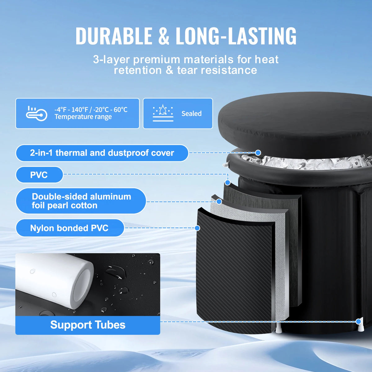 SucceBuy Ice Bath Tub Cold Water Therapy Plunge for Athletes