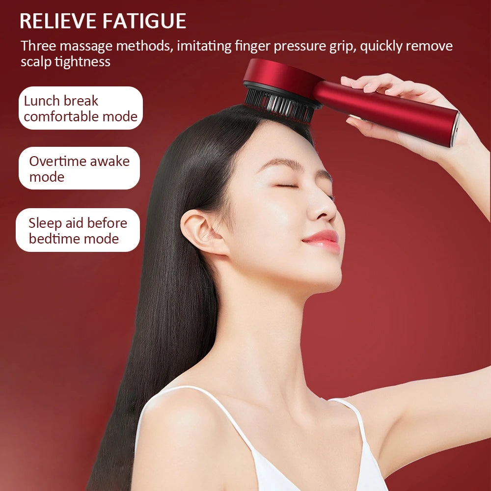 Foreverlily Electric Vibration Scalp Massage Comb With Red Light Therapy