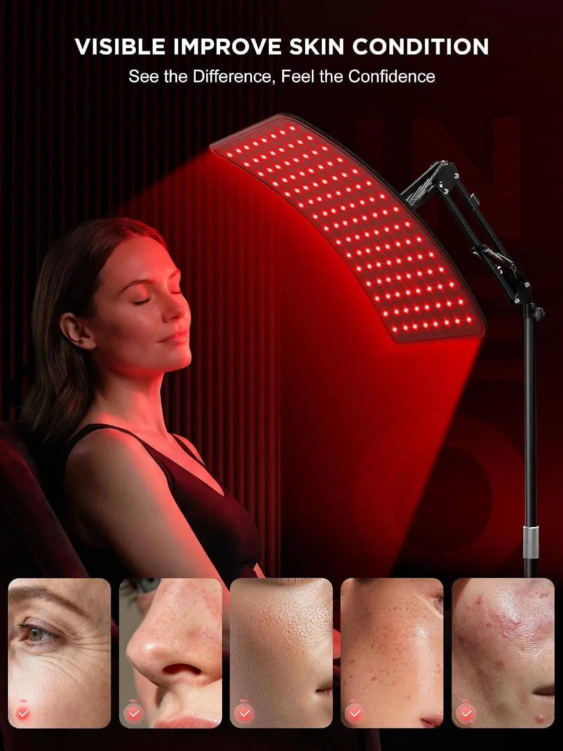 ZONGKUNG Red Light Therapy Lamp for Skin and Muscle Relief