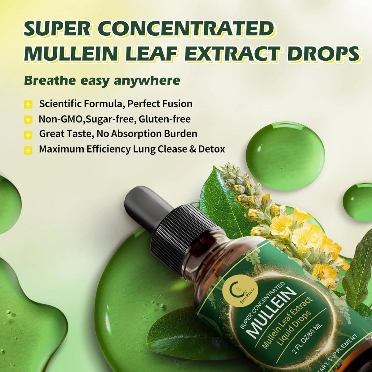 IMATCHME Mullein Leaf Extract Drops for Immune Support and Detox