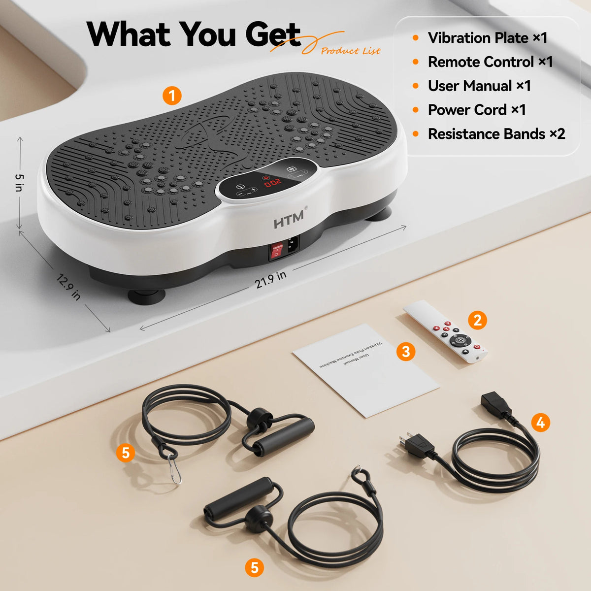 HTM Whole Body Vibration Plate Exercise Machine With Calorie Counter
