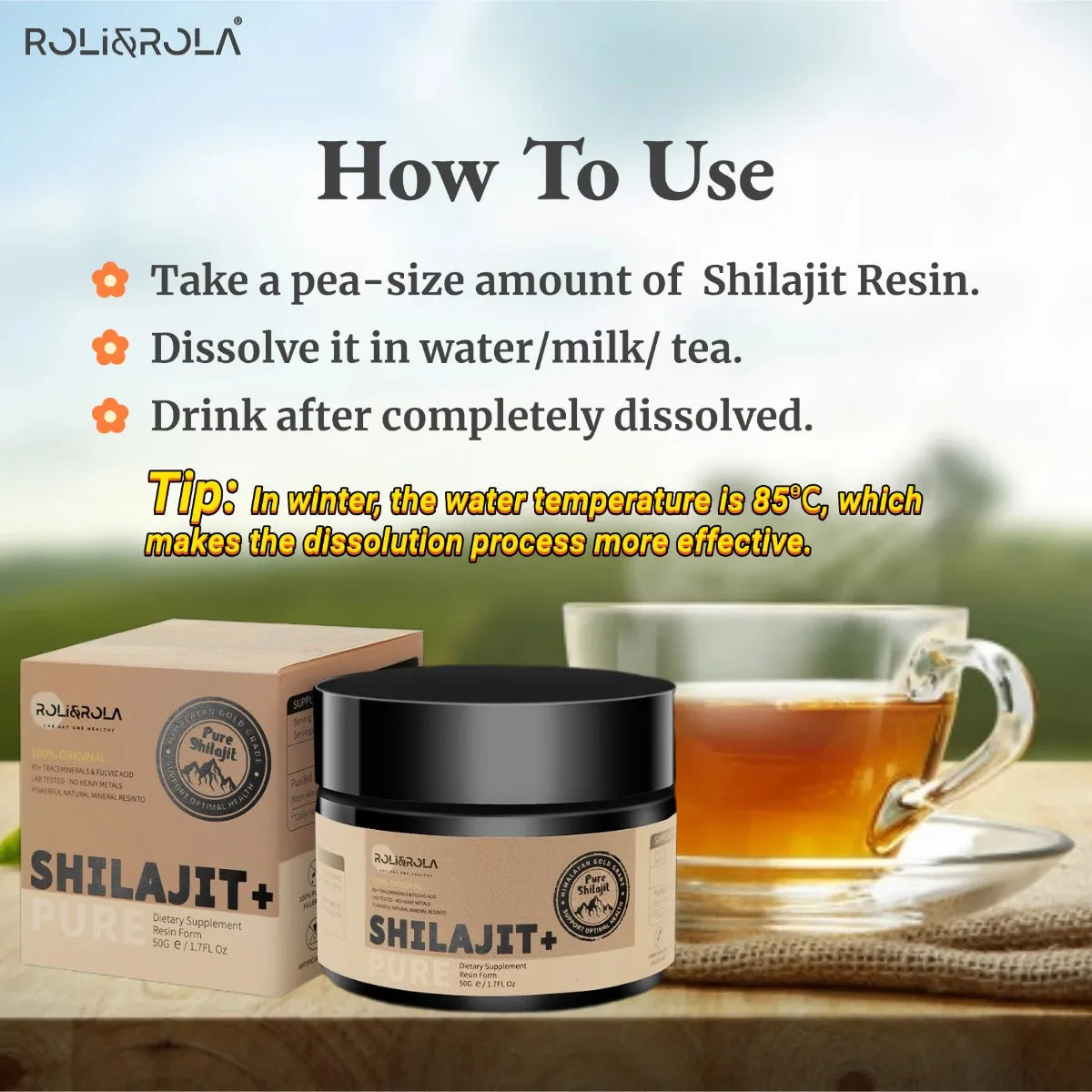 ROLI&ROLA Pure Himalayan Shilajit Resin With Fulvic Acid Dietary Supplement