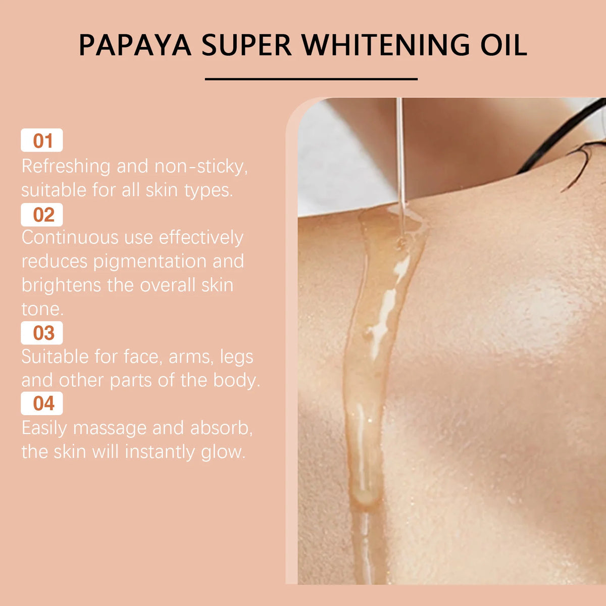 OceAura Papaya Body Moisturizer Oil Brightening And Firming