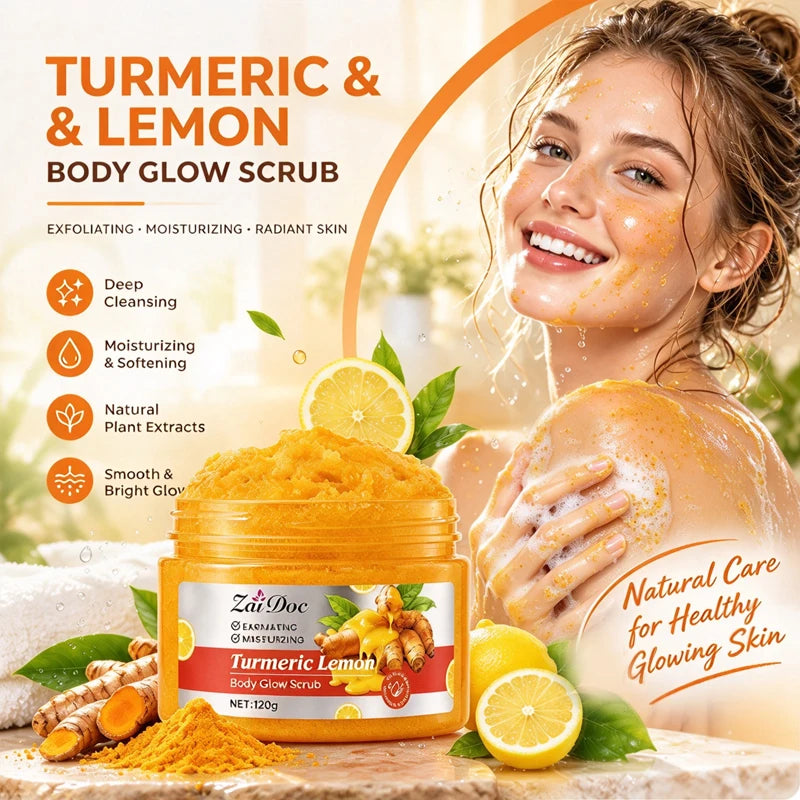 Turmeric Lemon Body Scrub for Gentle Exfoliation and Moisturizing Care