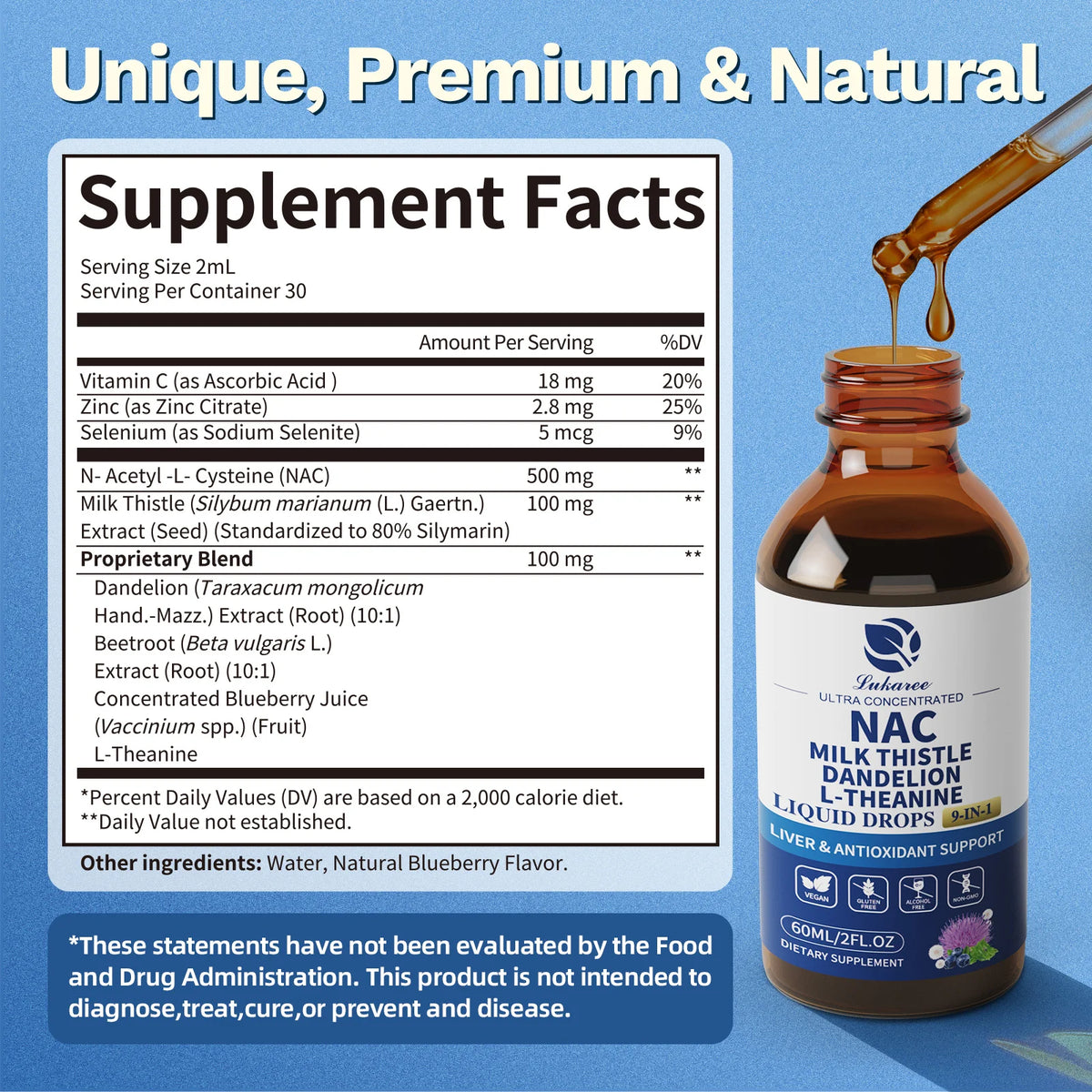 Lukaree N-Acetyl-L-Cysteine Supplement With Milk Thistle And Selenium