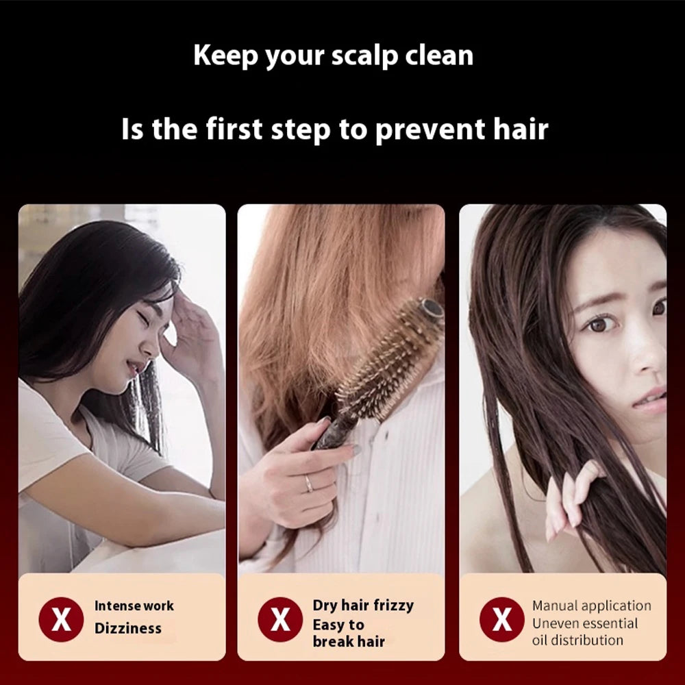 Foreverlily Electric Vibration Scalp Massage Comb With Red Light Therapy