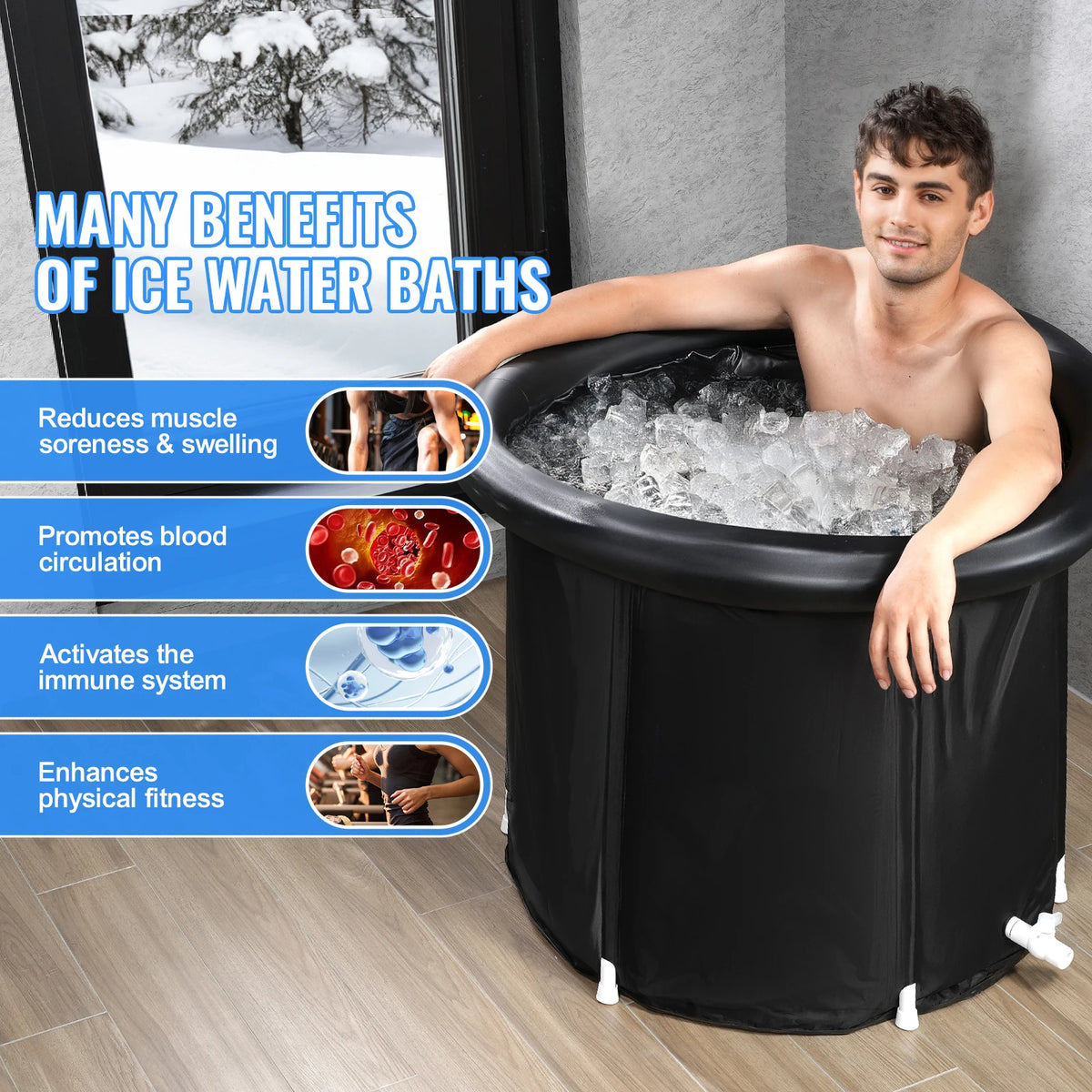 SucceBuy Ice Bath Tub Cold Water Therapy Plunge for Athletes