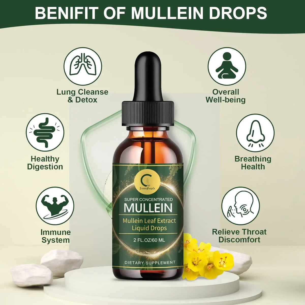 IMATCHME Mullein Leaf Extract Drops for Immune Support and Detox