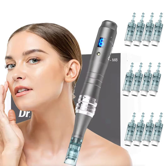 WanTogo Wireless Derma Pen M8 Microneedling Device With Nano Cartridges