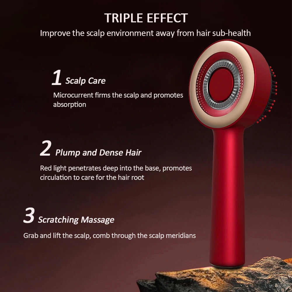 Foreverlily Electric Vibration Scalp Massage Comb With Red Light Therapy