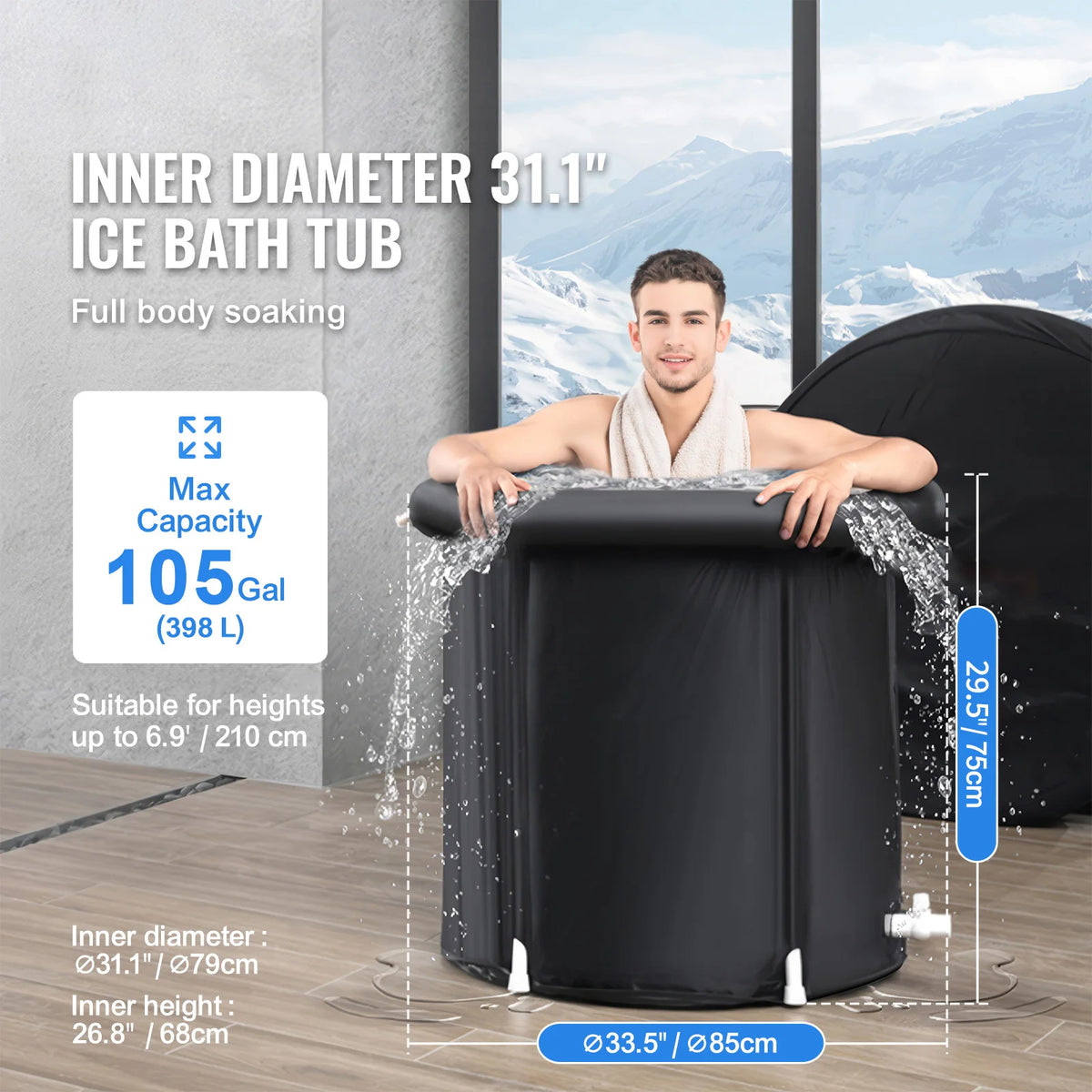SucceBuy Ice Bath Tub Cold Water Therapy Plunge for Athletes