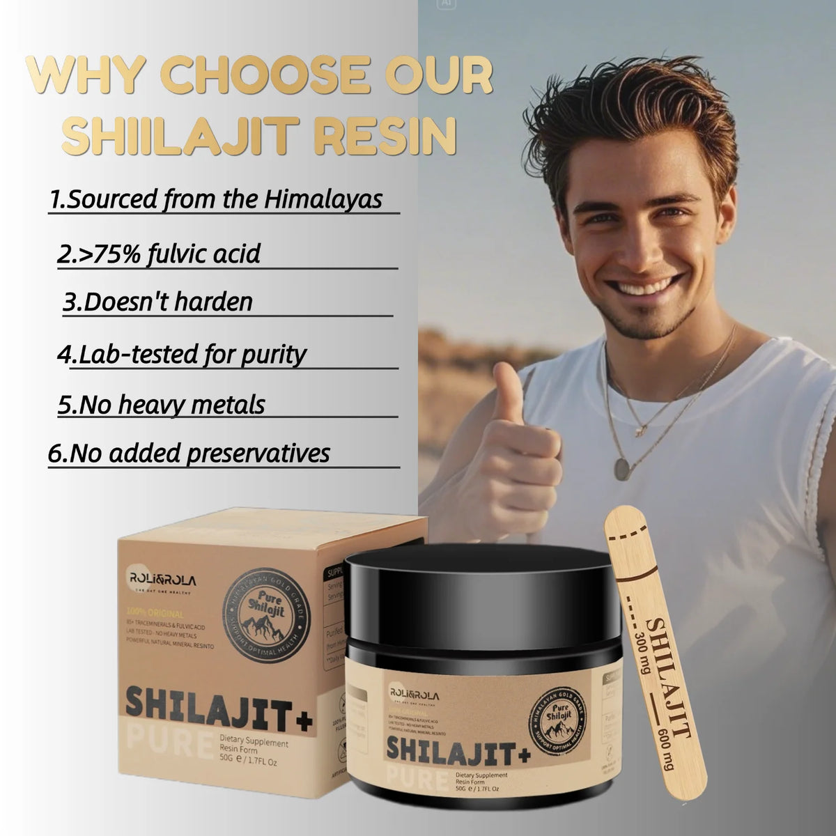 ROLI&ROLA Pure Himalayan Shilajit Resin With Fulvic Acid Dietary Supplement