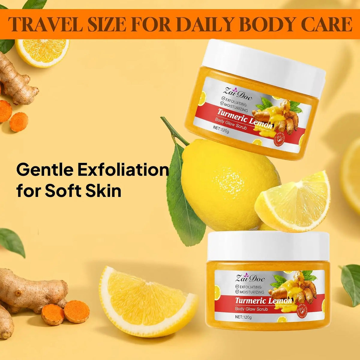Turmeric Lemon Body Scrub for Gentle Exfoliation and Moisturizing Care