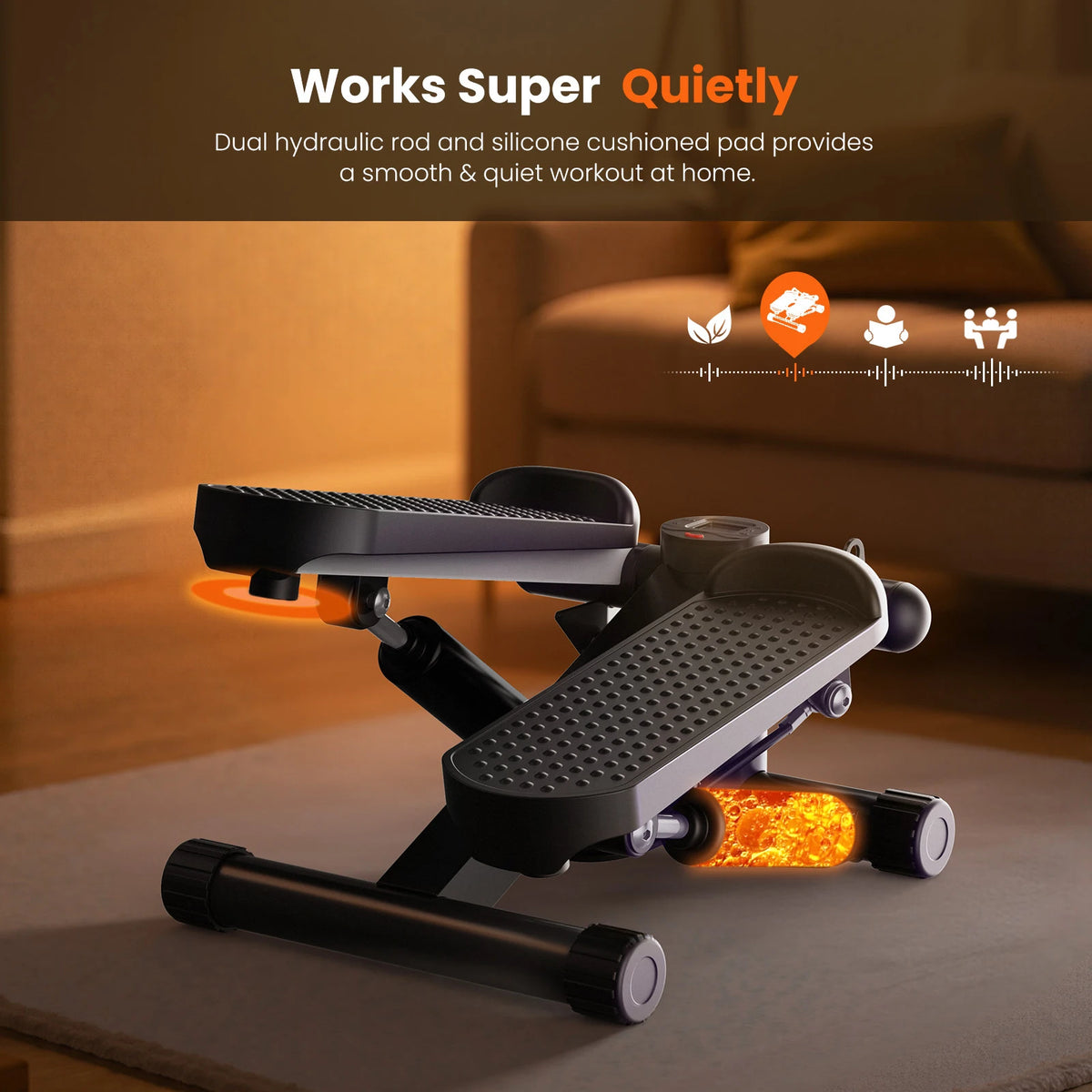 Mini Stepper Machine With Resistance Bands And LCD Monitor