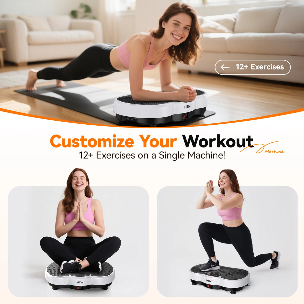 HTM Whole Body Vibration Plate Exercise Machine With Calorie Counter