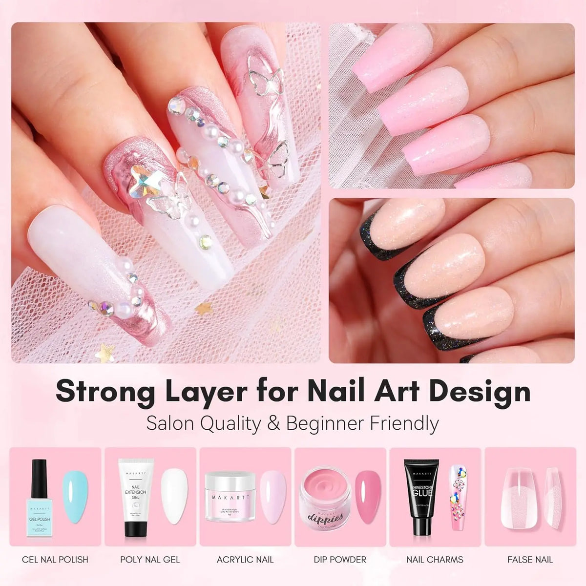 Makartt Extra Strong Gel Base Coat for Nail Charms