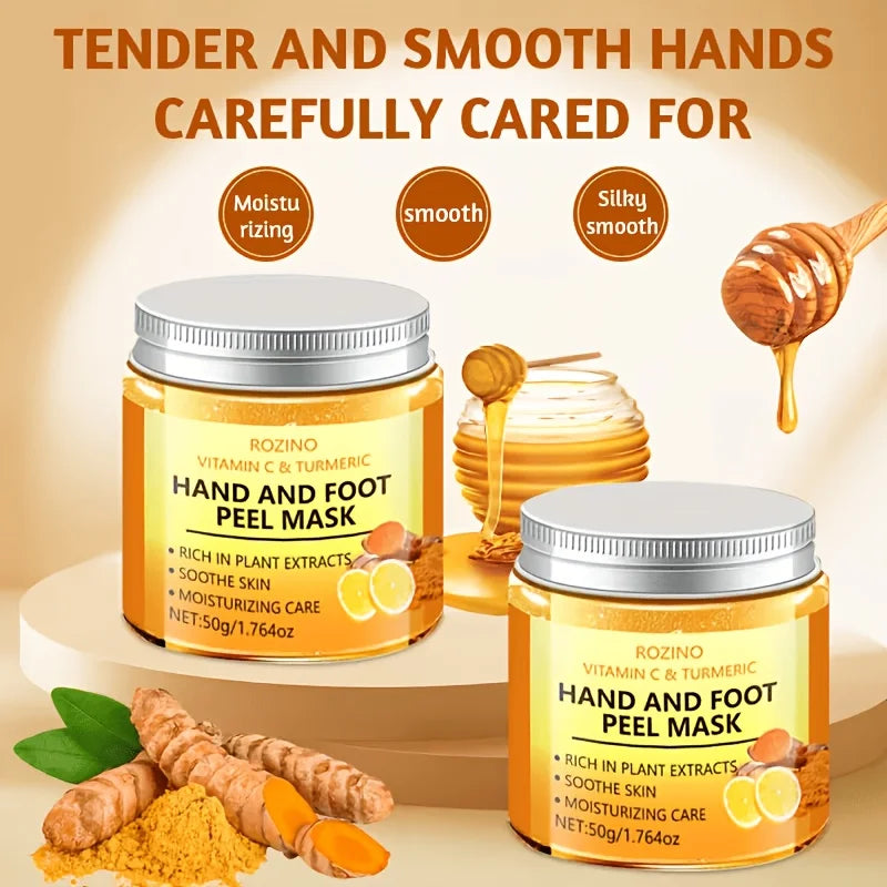 ROZINO Vitamin C Turmeric Hand And Foot Peel Mask Treatment