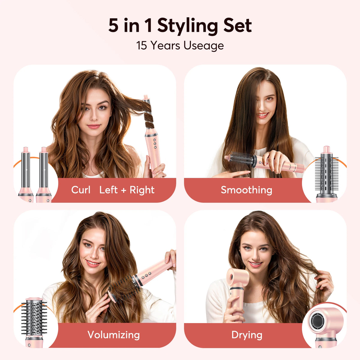 BOPCAL Five In One Hair Dryer Hot Air Styling Comb